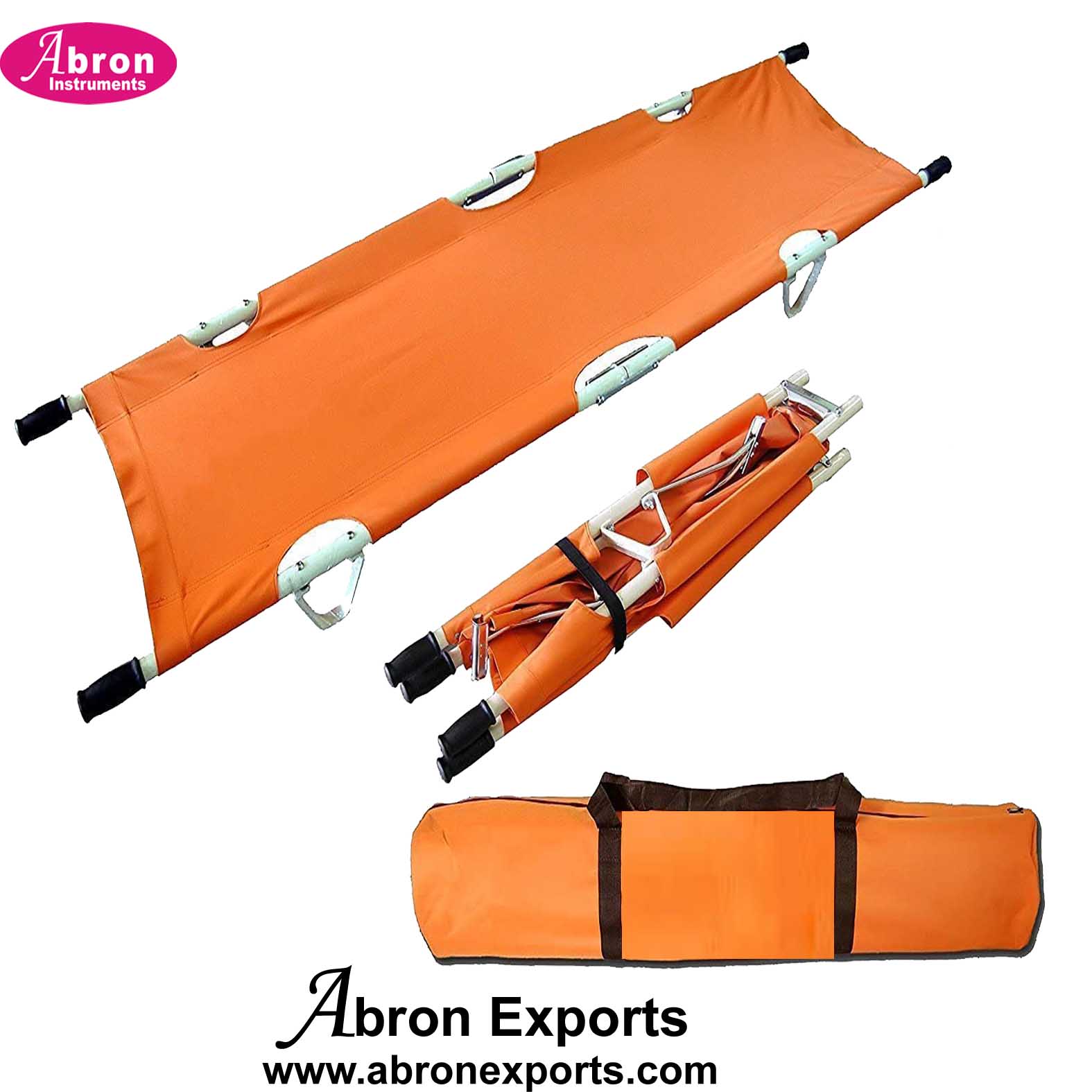 Patient Emergency stretcher double canvas folding with pipes 150 kg Abron ABM-2260SPC